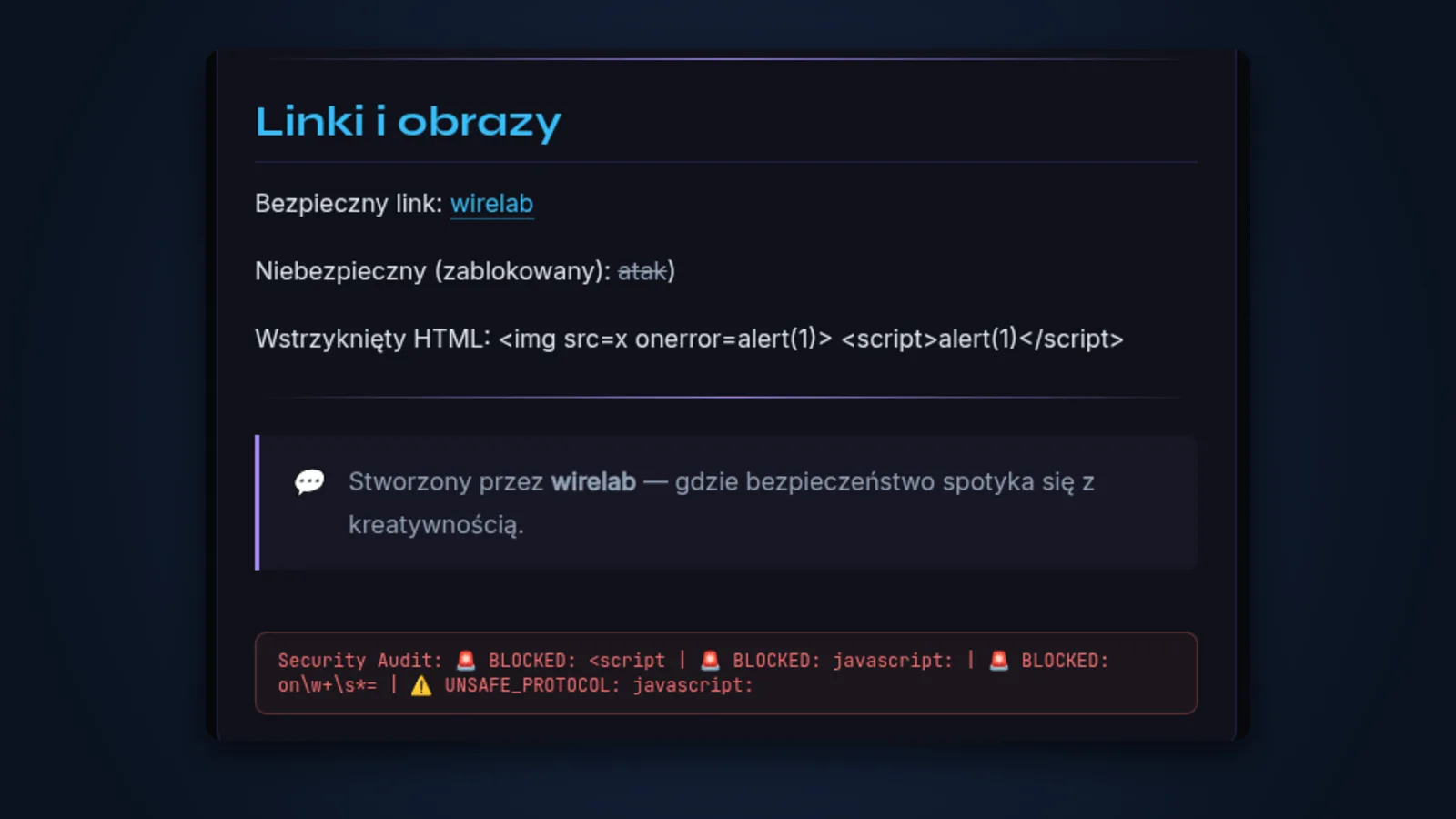 Wstrzyknięcie zostaje tekstem